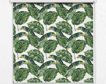 Persianas, Difusão de luz e escurecimento de ambiente, Folhas clássicas, Verde e branco, Tropical, Persianas para janelas de cozinha, Cortinas de rolo artesanais