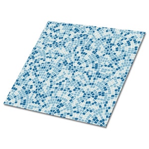 Ceramic Mosaic Vinyl Floor Tiles, Blue Vinyl Floor Tiles, Gray Vinyl Wall Panels, Patchwork Luxury Vinyl Tile, Housewarming Gift