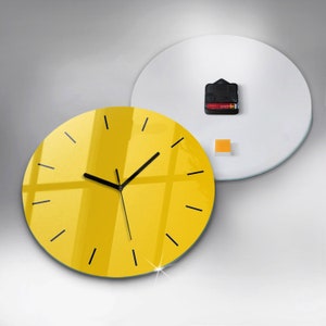 Modern Glass Clock - 24 Customizable Colors for Personalized Style - Tempered Glass Clock - Line Clock Face