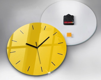 Horloge en verre moderne - 24 couleurs personnalisables pour un style personnalisé - Horloge en verre trempé - Cadran linéaire