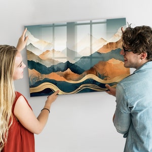 Landscape mountains Photo Wall Display, Kids Magnetic Board, Multicolour Large Board, Abstraction Pattern
