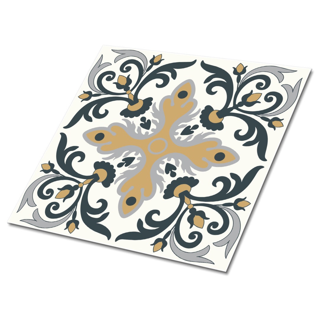 Vegetable Pattern Vinyl Floor Tiles, Beige Vinyl Tiles Flooring, Gray