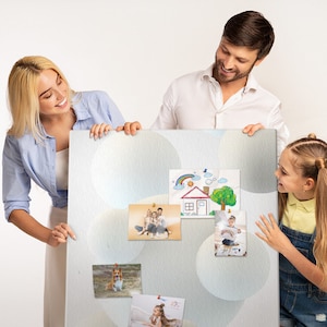 Balls abstraction, White, Student&#39;s Note Board, Custom Pattern, Pins included, XXL Cork Board, Memo Board