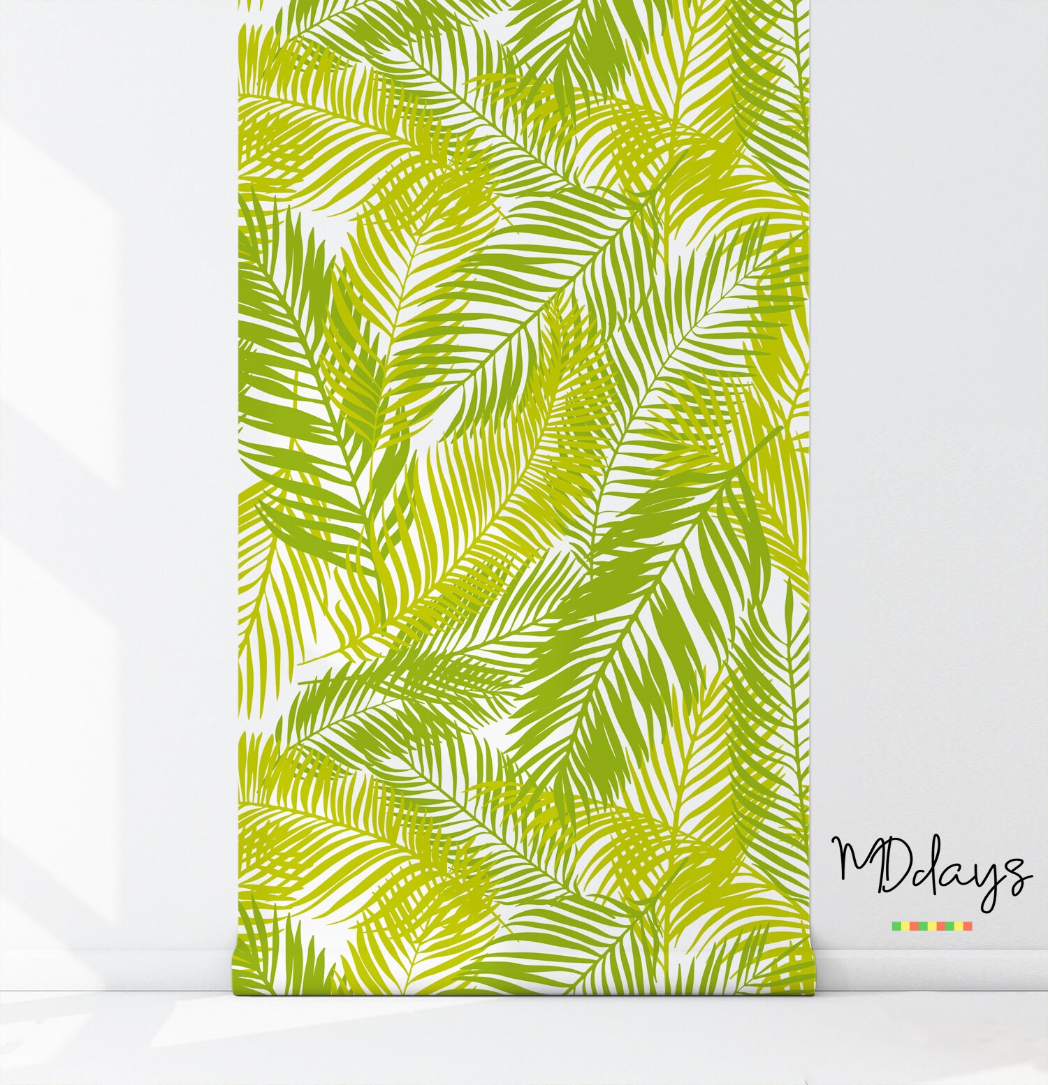 Green Leaves Peel and Stick Wallpaper Removable Etsy