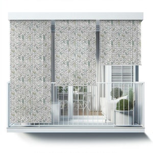 Multicolour Backyard Shades, Herringbone Pattern Blinds, Patterns Roll Up Blinds, Window Blinds