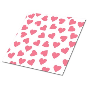 Hearts Self Adhesive Vinyl Tiles, Pink Sticky Vinyl Tiles, White Vinyl Tiles For Bathroom, Children Vinyl Wall Panels, Home Decor