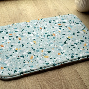 Green Greece Pattern, Ceramic Mosaics, Non-slip Rug, Toilet Mat, Compact Mat, Bath Runner, Soft Mat