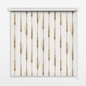 Light Diffusing And Room Darkening Blinds, Plants, Yellow, White, Cereal, Printed Pattern, Stylish Window Decor