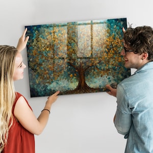 Tablero de exhibición de árbol de mosaico, tablero magnético grande, tablero de mensajes multicolor, patrón abstracto