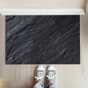 Volcanic Stone Front Door Mat, Personalized Doormat, Fall Doormat, Entrance Mat Black, Natural Pattern