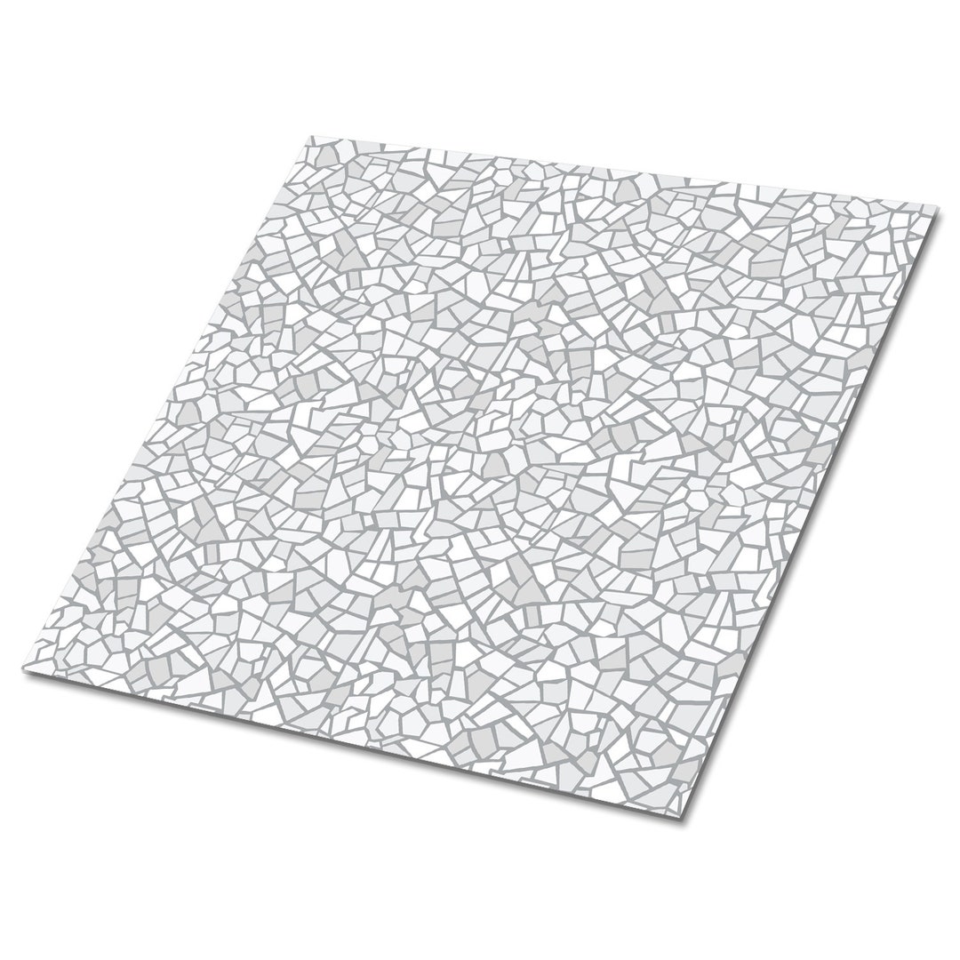 Gray Beautiful Mosaic Vinyl Floor Tiles, Gray Vinyl Floor Tiles, White