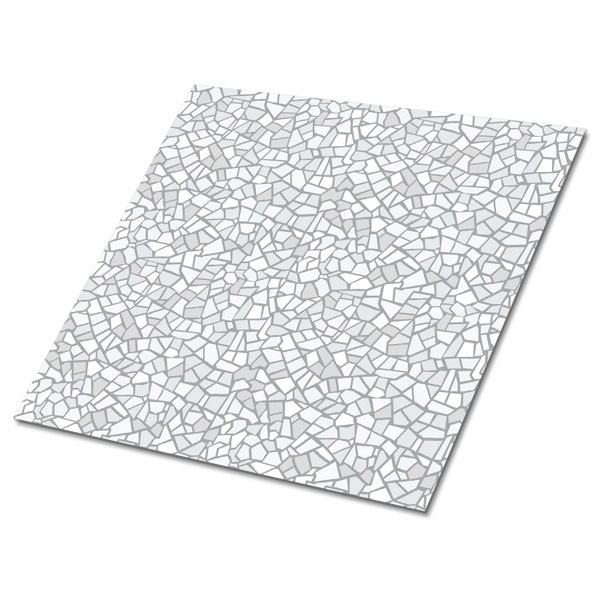 Belle mosaïque de carreaux de sol en vinyle gris, Carreaux de sol en vinyle gris, Carreaux de vinyle blancs pour salle de bain, Carrelage en vinyle de luxe classique