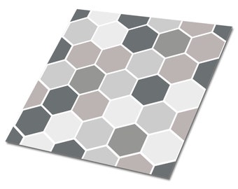 Honeycomb Self Adhesive Vinyl Tiles, Gray Vinyl Floor Tiles, Brown Vinyl Tiles For Bathroom, Classic Luxury Vinyl Tile, Home Decor