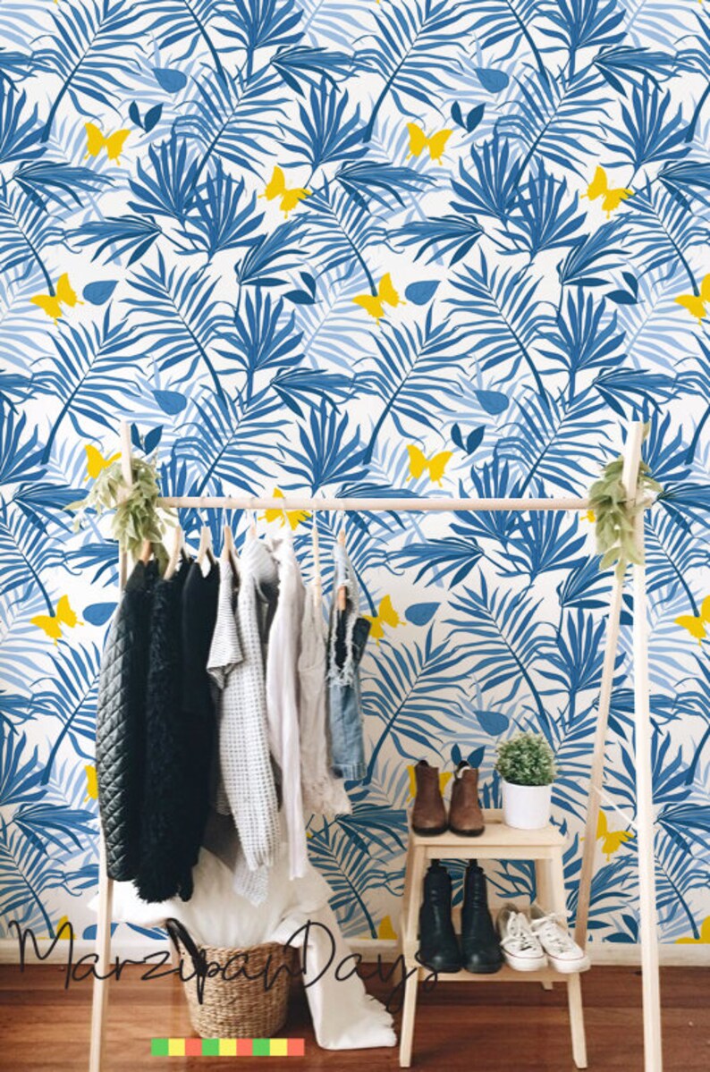 Buy Exotic Yellow Butterflies, Removable Wallpaper, Delicate Art Wall