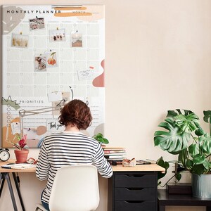 Monthly planner, Timetable, Idea Board,  Pins Included, Student&#39;s Note Board, Goal Organizer, Brown
