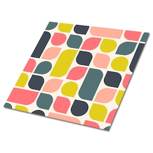 Classic Pattern Vinyl Tiles Flooring, Yellow Sticky Vinyl Tiles, Pink Vinyl Tiles For Bathroom, Modern Vinyl Wall Panels