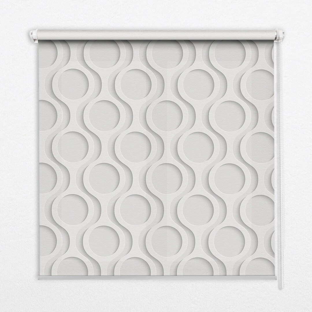 Light Diffusing and Room Darkening Blinds, Geometric, White, Beige ...