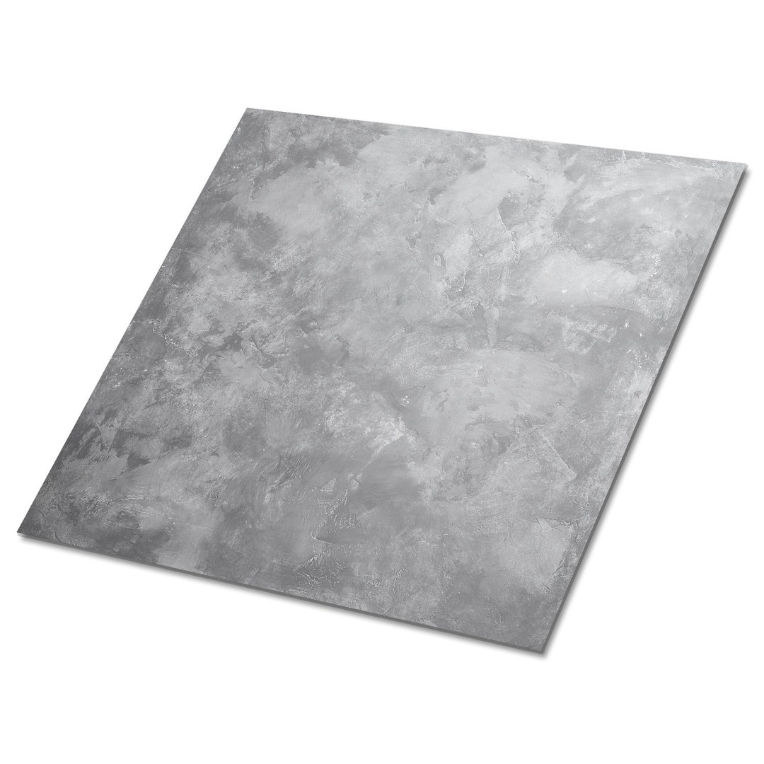 Concrete Floor Vinyl Floor Tiles, Gray Vinyl Wall Panels, White Luxury