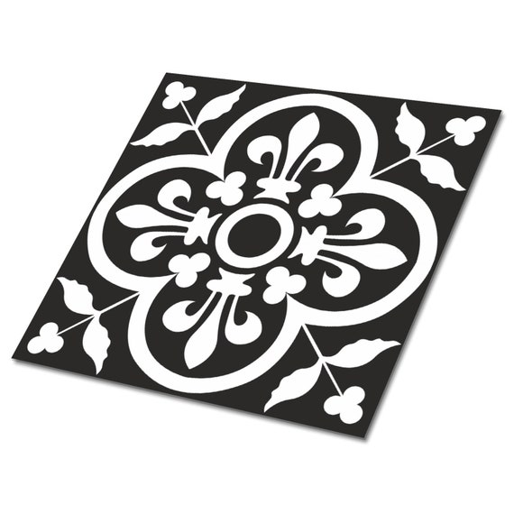 Black and white 2024 vinyl floor tiles