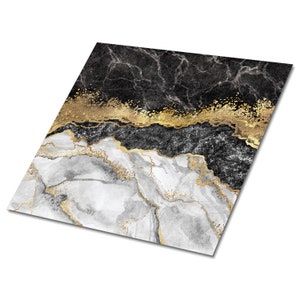 Marble Beach Vinyl Floor Tiles, Black Vinyl Wall Panels, Gold Luxury Vinyl Tile, Stone Vinyl Tiles For Bathroom, Housewarming Gift