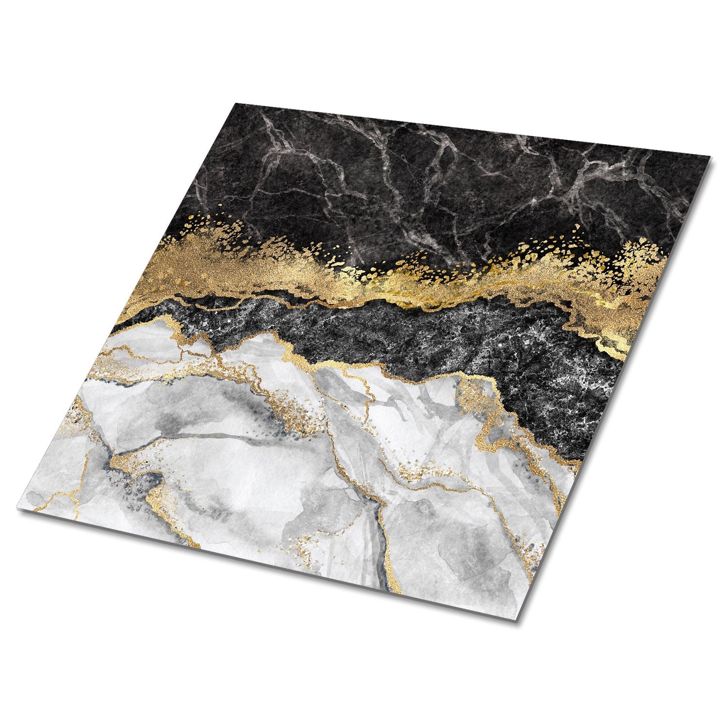 Sandy Abstraction Self Adhesive Vinyl Tiles, Gold Vinyl Floor Tiles, Black  Vinyl Tiles for Bathroom, Stone Luxury Vinyl Tile 