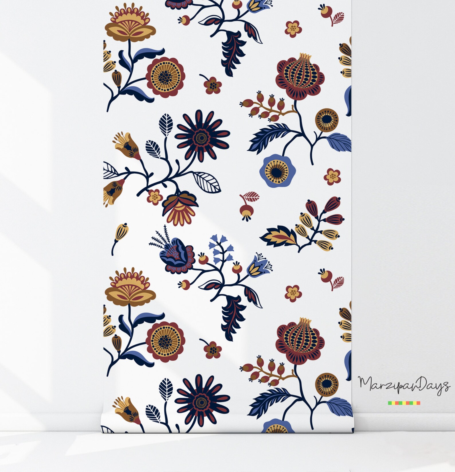 Abstract floral wallpaper Modern pattern wall mural Etsy