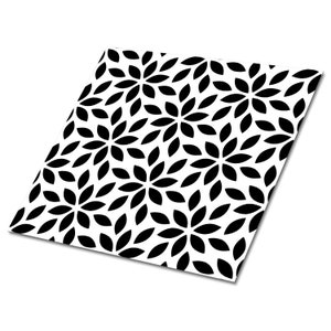 Floral Pattern Vinyl Floor Tiles, Black Vinyl Floor Tiles, White Vinyl Wall Panels, Nature Luxury Vinyl Tile, Housewarming Gift