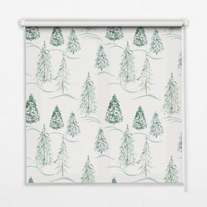 Light Diffusing And Room Darkening Blinds, Plants, Green, White, Winter trees, Contemporary Roller Blinds, Stylish Window Decor