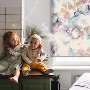 Sheer Or Blackout Variations Avaible Blinds, Plants, Purple, Blue, Shiny flowers, Kitchen Window Blinds, Bedroom Window Treatments