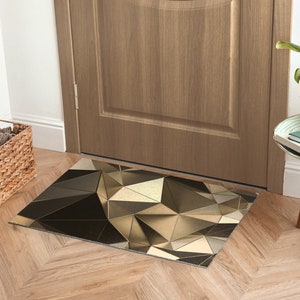 Gold Pattern Front Door Mat, Personalized Doormat, Entrance Mat Golden, Fall Doormat, Abstraction Pattern