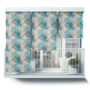 Multicolour Patio Roller Blinds, Abstract Pattern Shades, Structures Exterior Roller Shades, Window Blinds