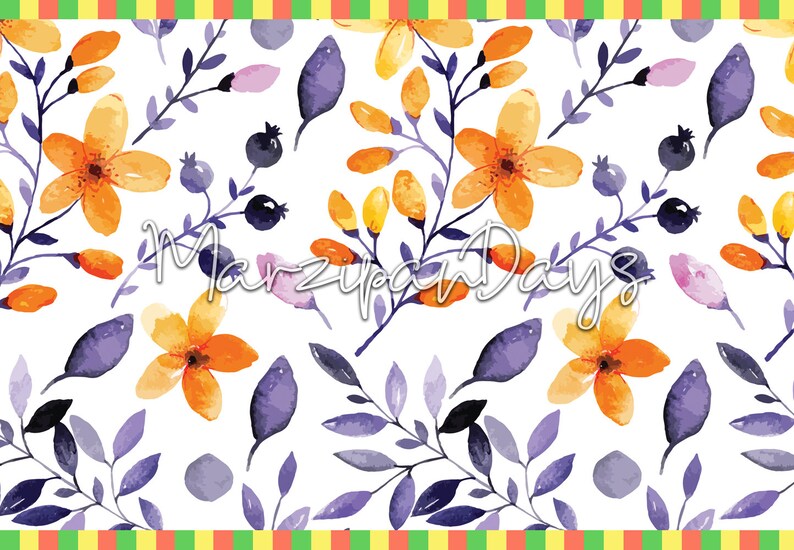 Navy floral wallpaper Yellow abstract wall mural Etsy