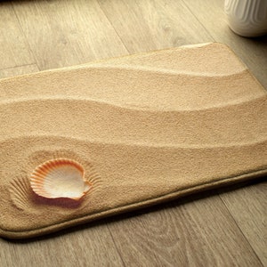 Yellow Natural Pattern, Sandy Beach, Non-slip Rug, Elegant Design, Small Space Rug, Bath Runner, Floor Decor