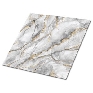 Marble Texture Vinyl Tiles, Gray Vinyl Floor Tiles, Gold Vinyl Wall Panels, Stone Luxury Vinyl Tile, Housewarming Gift, Home Decor