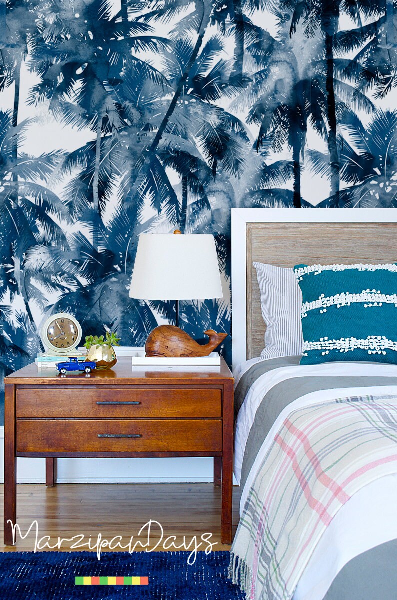 Monstera Palm Leaves  Blue palm leaves design  Space of Joy