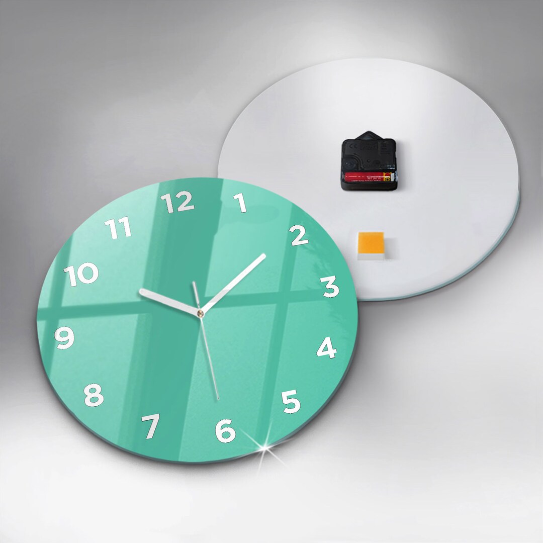 Custom Glass Wall Clock in 24 Colors - Modern Design for Your Home ...