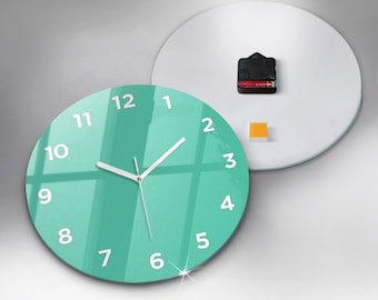 Horloge murale en verre personnalisée en 24 couleurs - Design moderne pour votre maison - Horloge en verre trempé - Cadran numérique