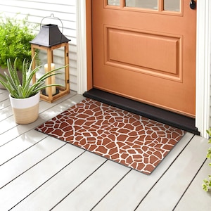 Giraffe Spots Outdoor Rug, Brown Welcome Doormat, Animal Entrance Mat, Patterned Doormat , Custom Doormat, Funny Doormat