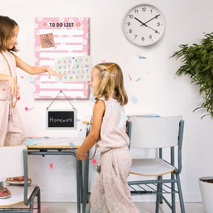 To do list board, XXL Cork Board, Student's Note Board, Push Pins, Custom Pattern, Photo Wall Display, Pink