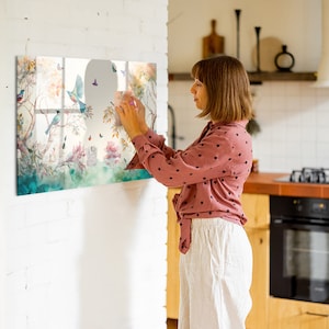 Pizarra magnética para pared con fotos de flores, pájaros y naturaleza, para niños, grande, multicolor, con diseño de animales