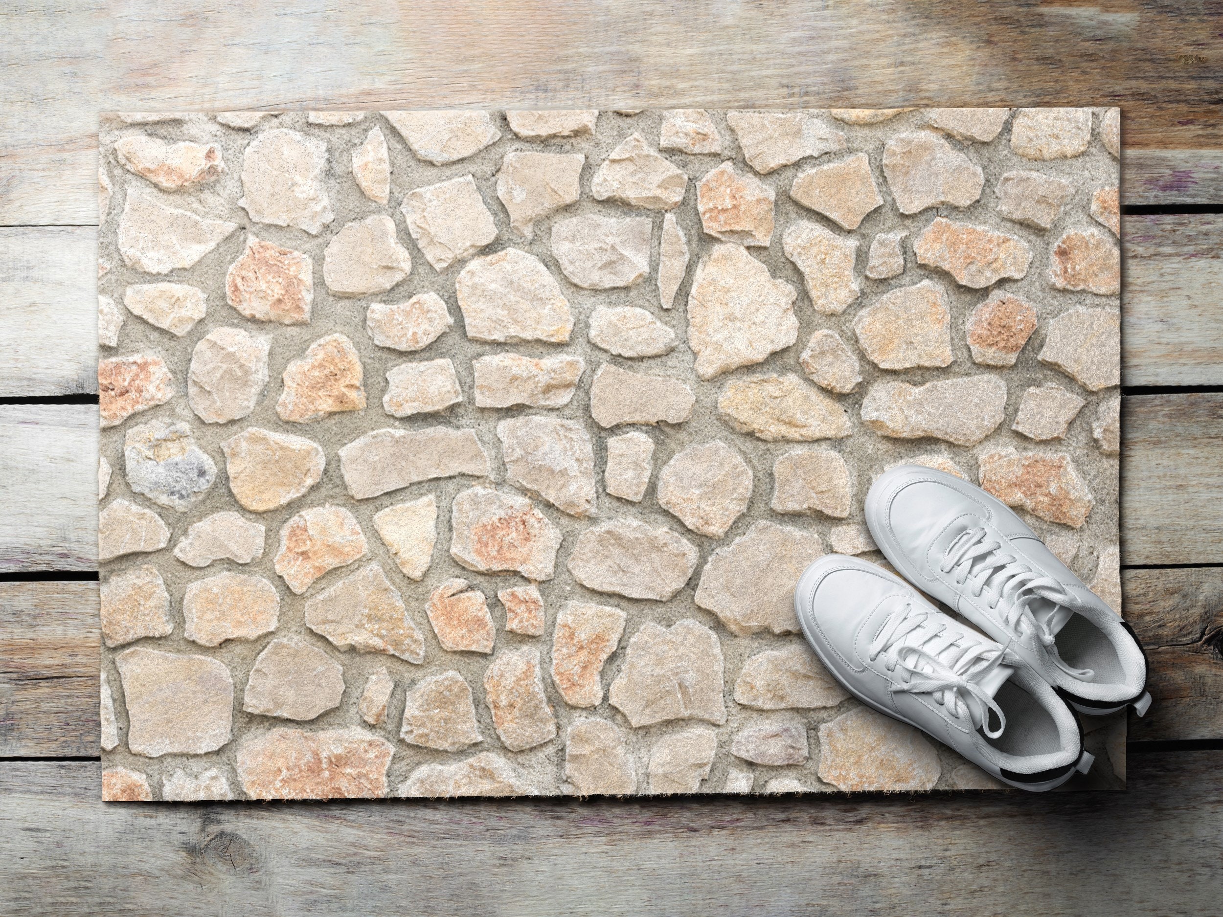 Stone Pattern Doormat Stones Wall Front Door Mat, Personalized Doormat, Neutral Pattern ...
