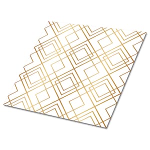 Golden Lines Vinyl Tiles, Gold Vinyl Floor Tiles, White Vinyl Wall Panels, Geometric Luxury Vinyl Tile, Housewarming Gift