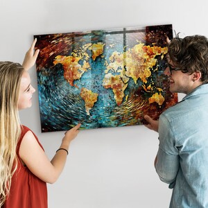 Multicolour The world of chaos, Note Board, Photo Wall Display, Memo Board, Map Pattern