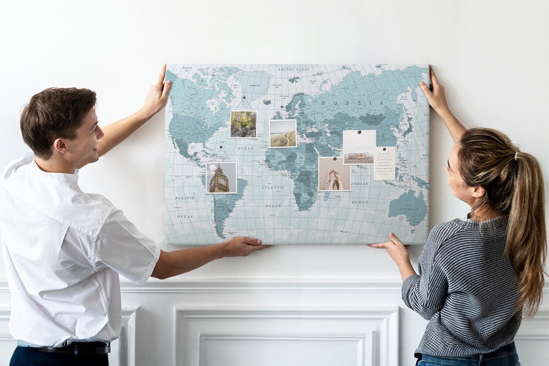 Map of the World, Large Cork Board, Cork Board, Travel Tracker, Places ...