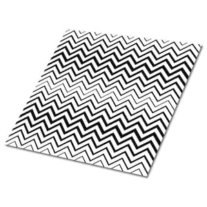 Herringbone Pattern Vinyl Floor Tiles, Black Vinyl Floor Tiles, White Vinyl Tiles For Bathroom, Geometric Luxury Vinyl Tile