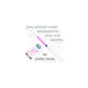 Pink & Sparkly T Sticker