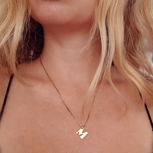 Collar de la carta de oro, collar colgante de la carta, plata del collar de la carta, collar colgante de la carta, collar inicial del oro, Collier Lettre