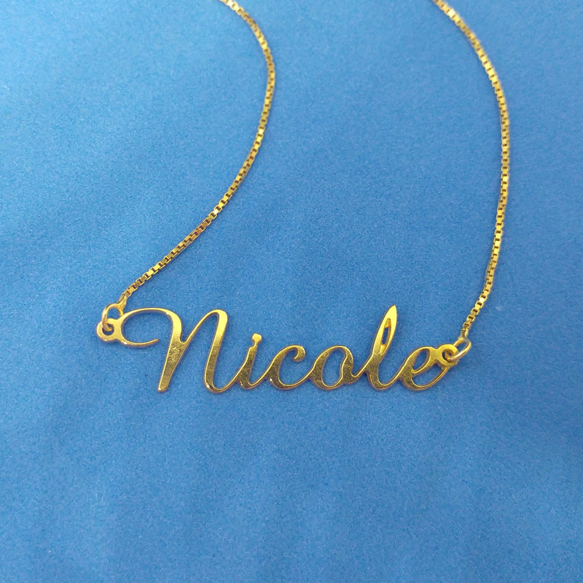 My Name Necklace Collier Prenom Gold Name Necklace Nicole Etsy