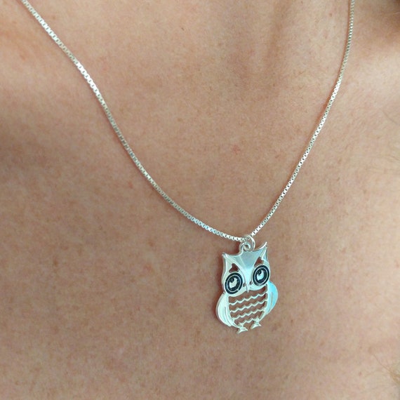 Owl Necklace Silver Owl Jewelry Owl Pendant Necklace Sterling Silver Owl Necklace Origami Owl Hibou Eule Gold Owl Necklace Bird