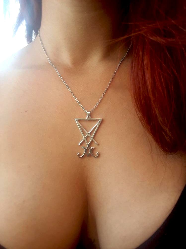 925 Silver Sigil of Lucifer Necklace Satan Necklace Seal of